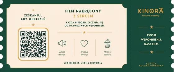 Bilet do filmu, strona z kodem QR